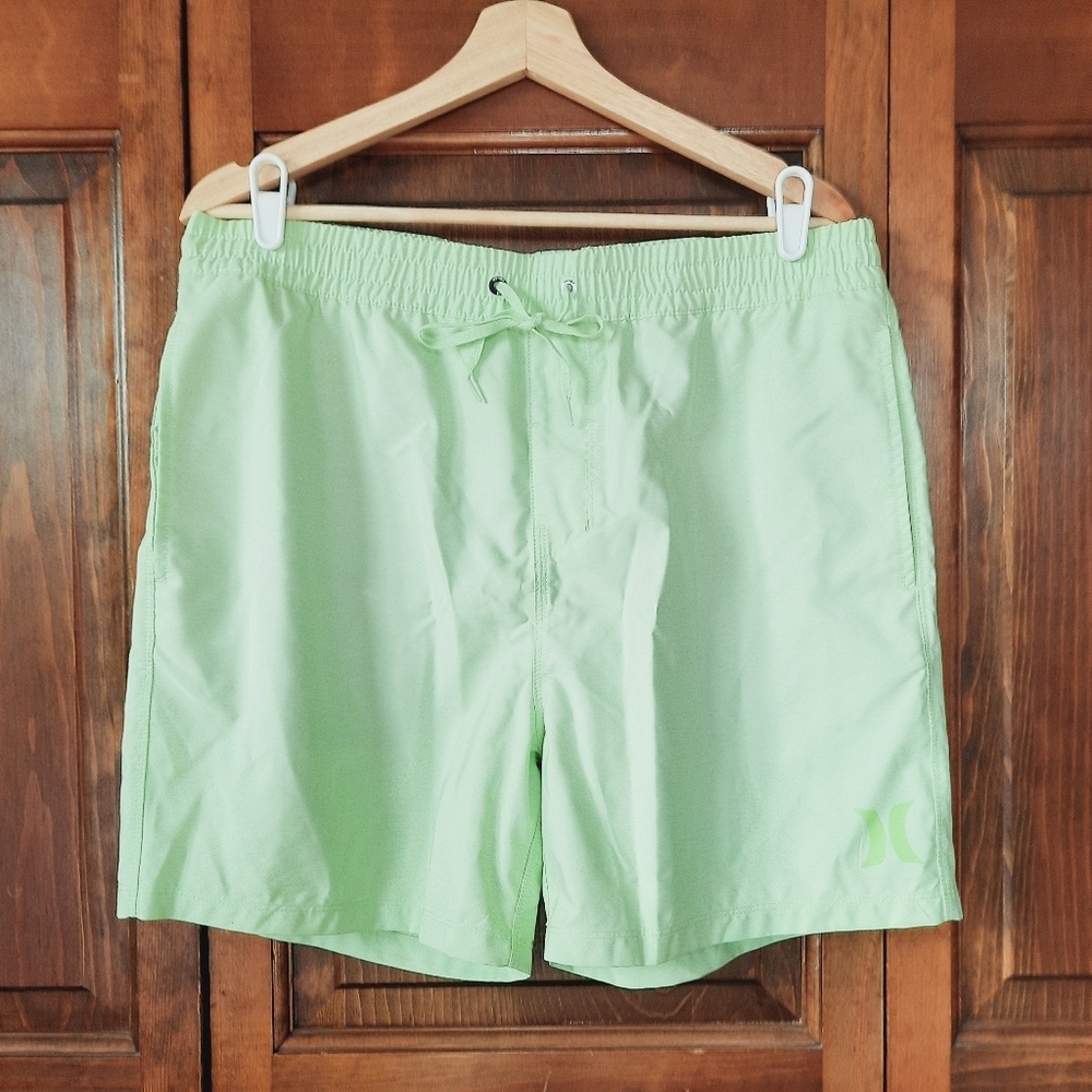 Hurley One And Only Solid Volley Boardshort 17" Lime Green Shorts Size Large